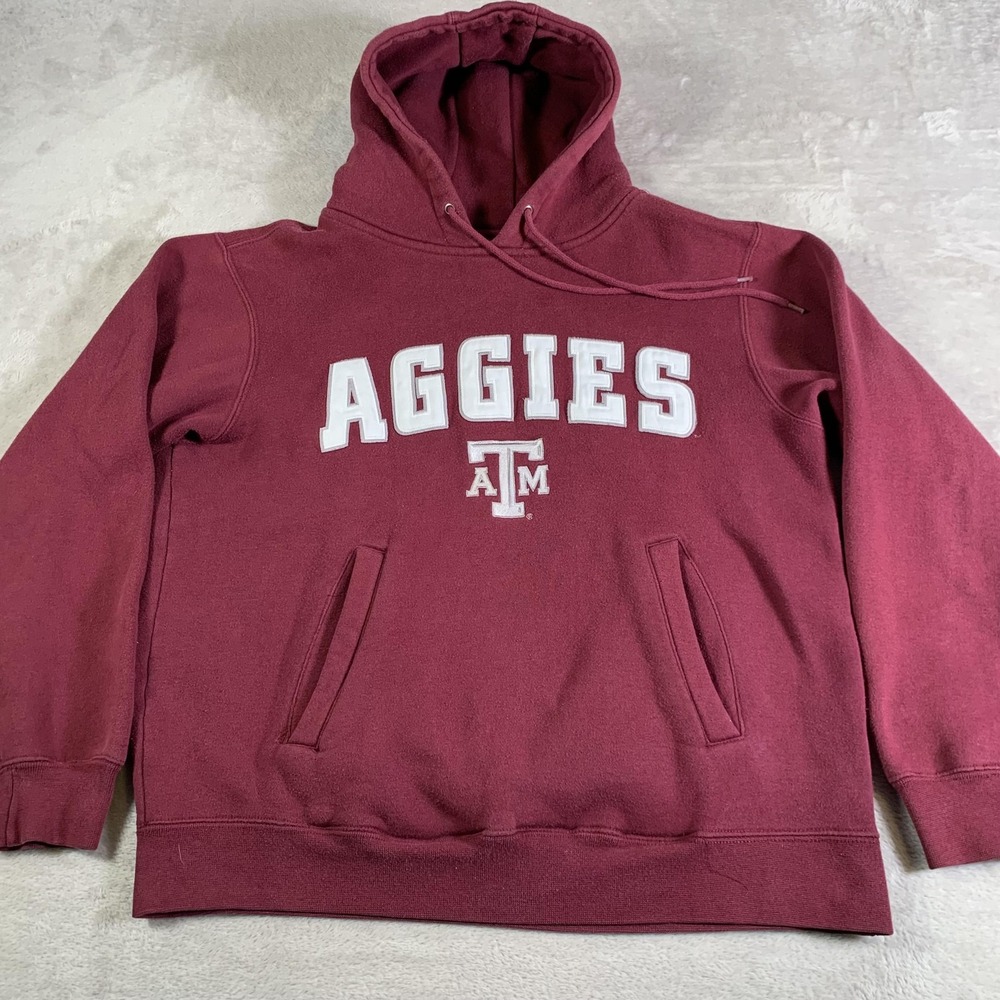 VTG Texas A&M‎ Aggies Hoodie Sweatshirt Mens Small Maroon NCAA Football Champs